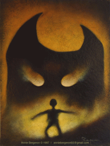 Gentils cauchemars, acrylique et pastel à l'huile sur papier, 51 cm x 38 cm, 1997